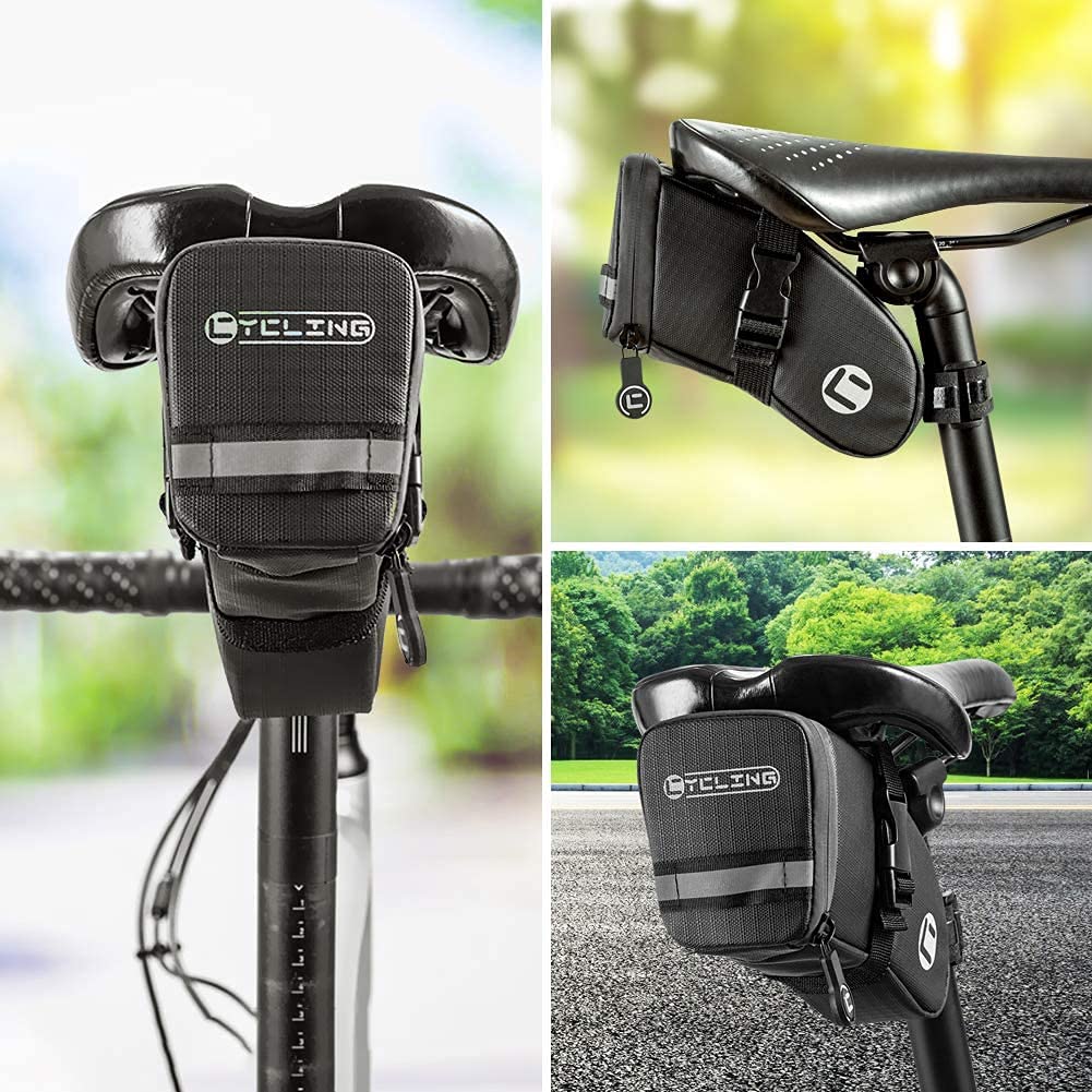 Bolsa for sillín de Bicicleta, Impermeable y Reflectante, 0,8 l
