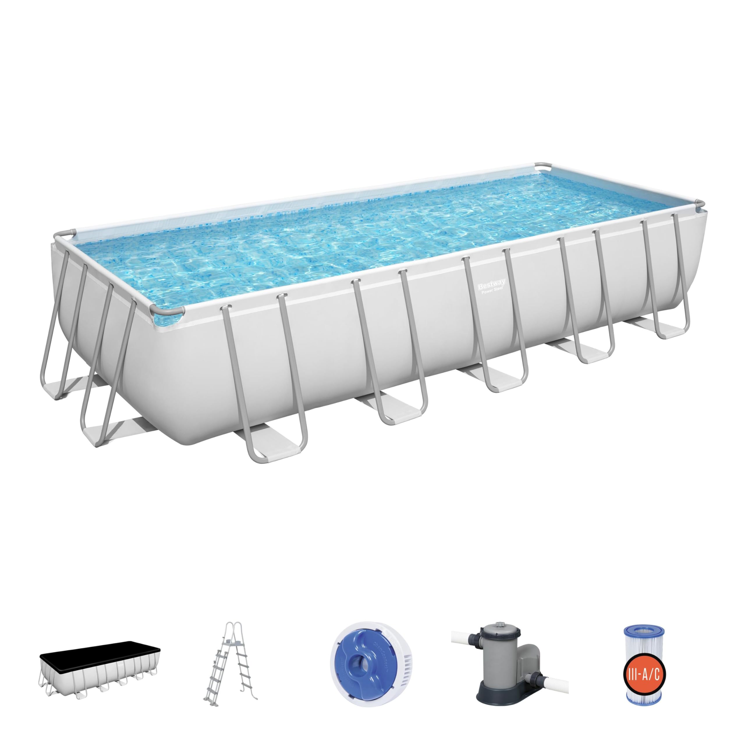 BESTWAY Piscina Rectangular con Depuradora 640x274x132 cm.