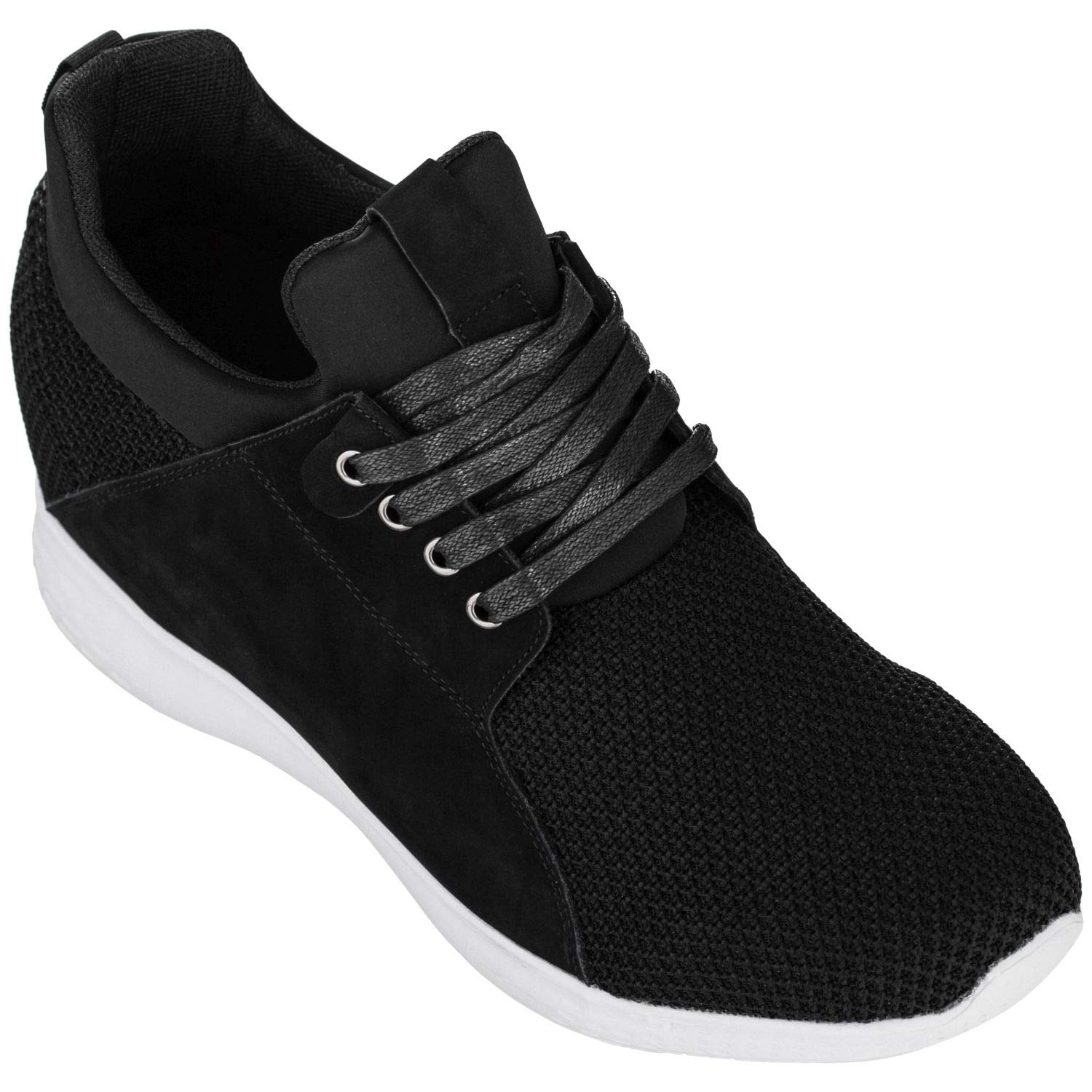 CALTOH71922-3.2 Inches Taller - Height Increasing Elevator Shoes - Black Fashion Sneakers