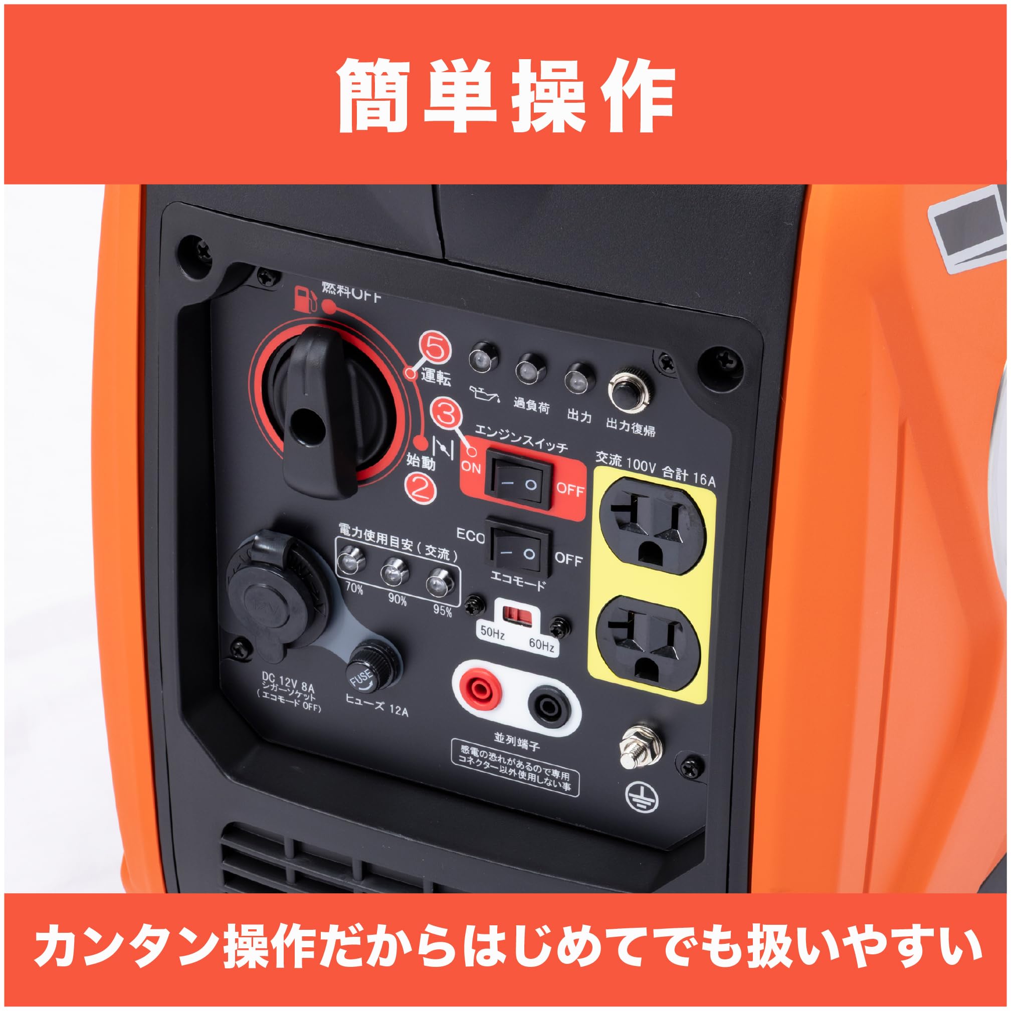 Amazon | 工進(KOSHIN) インバーター 正弦波 発電機 (定格出力1.6kVA 