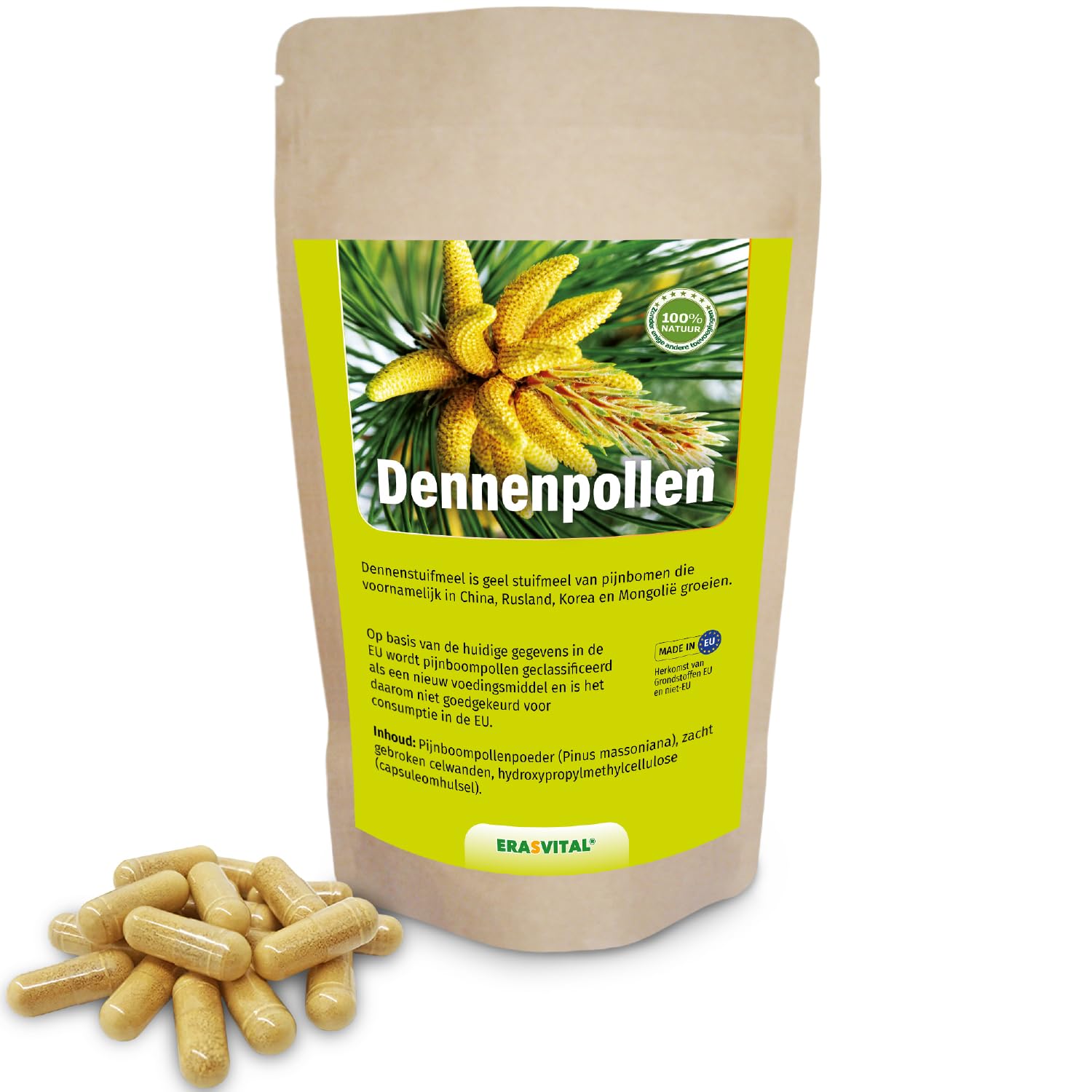 Pinien Pollen Kapseln Wildsammlung Zellwandgebrochen vegetarische Kapselhülle (540 stück (1er Pack))