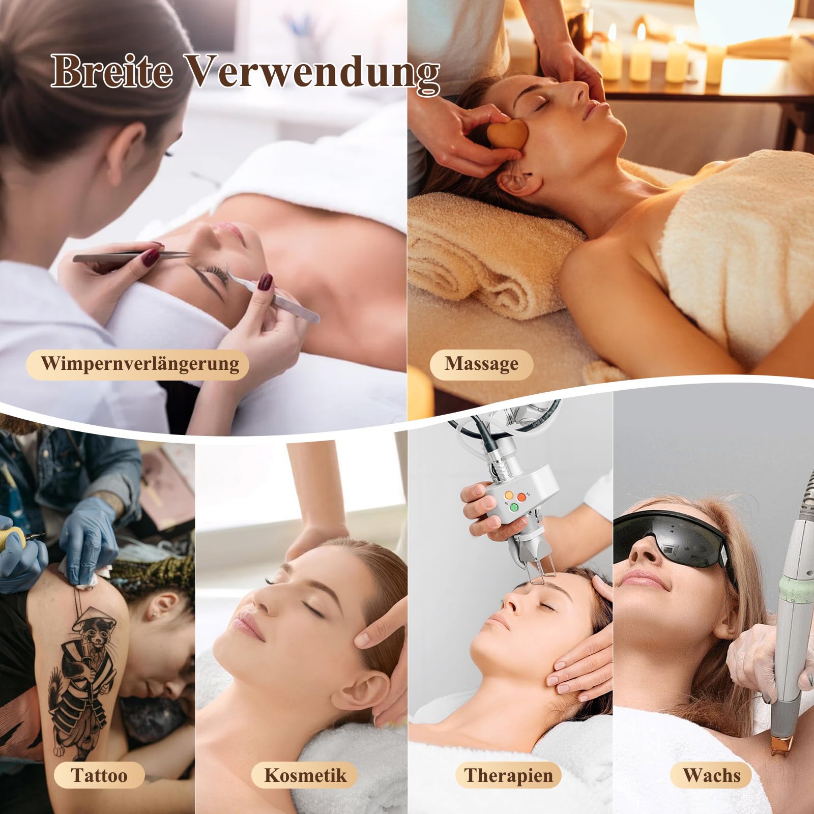 Kosmetikliege 3 Einstellbare Abschnitte Schönheitsbett, Ergonomische Massageliege mit Verstellbare Rückenlehne & Fußstütze, Robuste Tattooliege bis 150 kg Ideal für Kosmet, Spa & Therapien (Weiß)