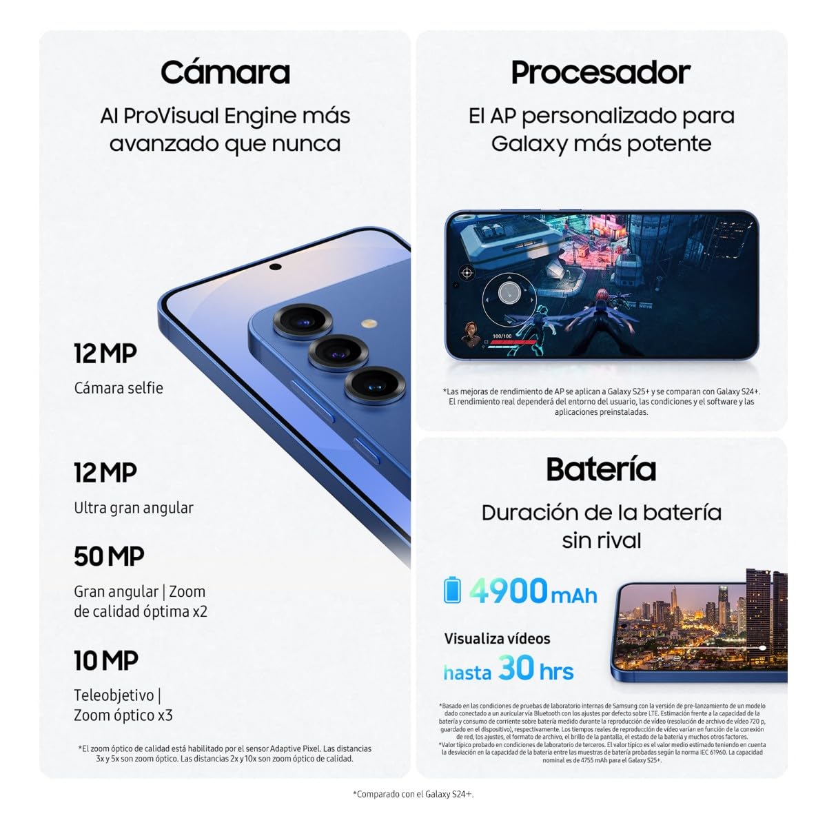 Samsung Galaxy S25+ 256GB Teléfono Móvil con IA, Galaxy AI, 12GB RAM, Cámara 50MP, Dual SIM, IP68, Garantía del Fabricante 3 Años + 1 Año Extra, Color Menta (Versión Española)
