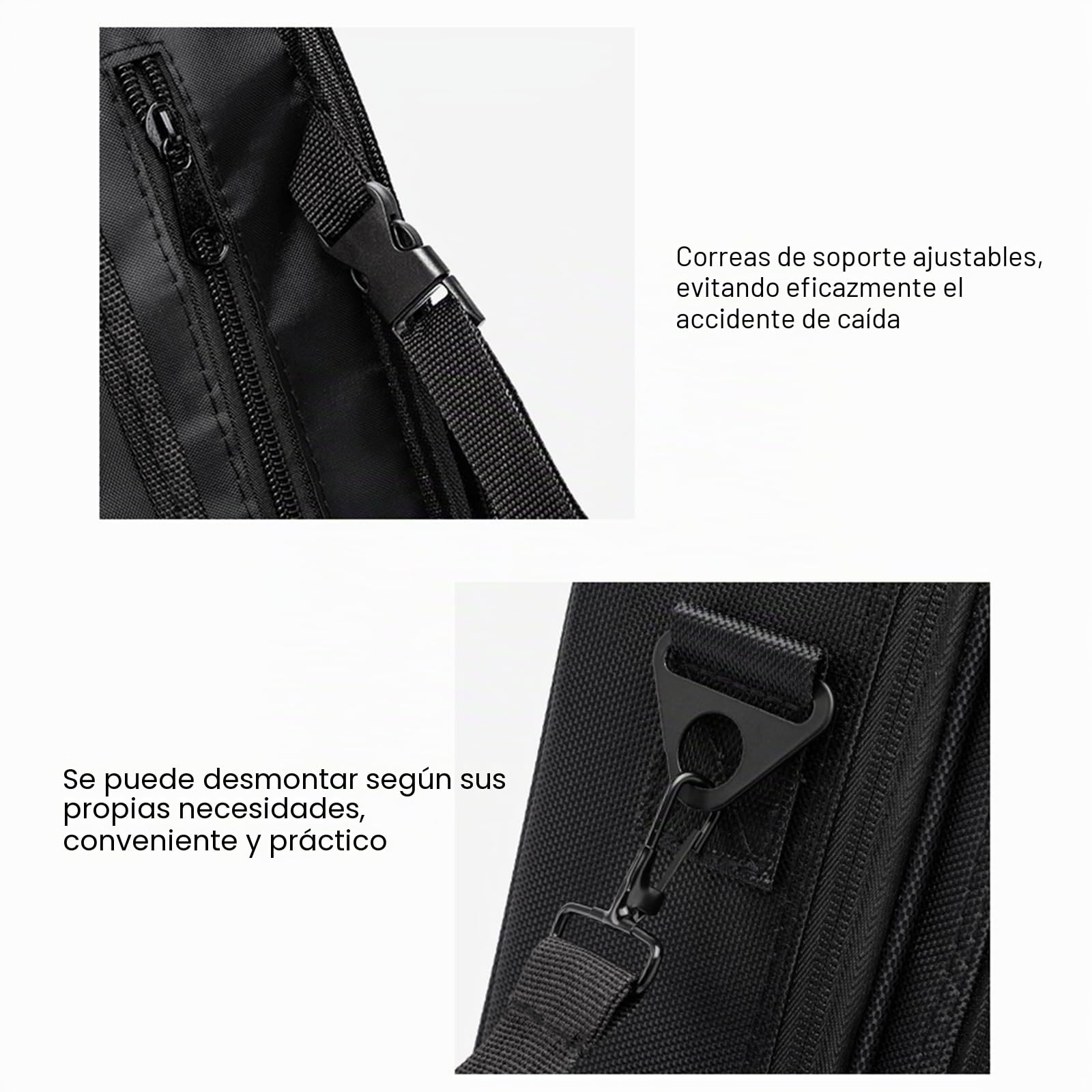 Bolsa de Neceser Maquillaje Profesional Grande, Tela Oxford Organizador de Maquillaje, Mujer Maletin Maquillaje de Viaje con Gran Capacidad y Diseño Divisible, con Bandolera y 2 Capas, Negro