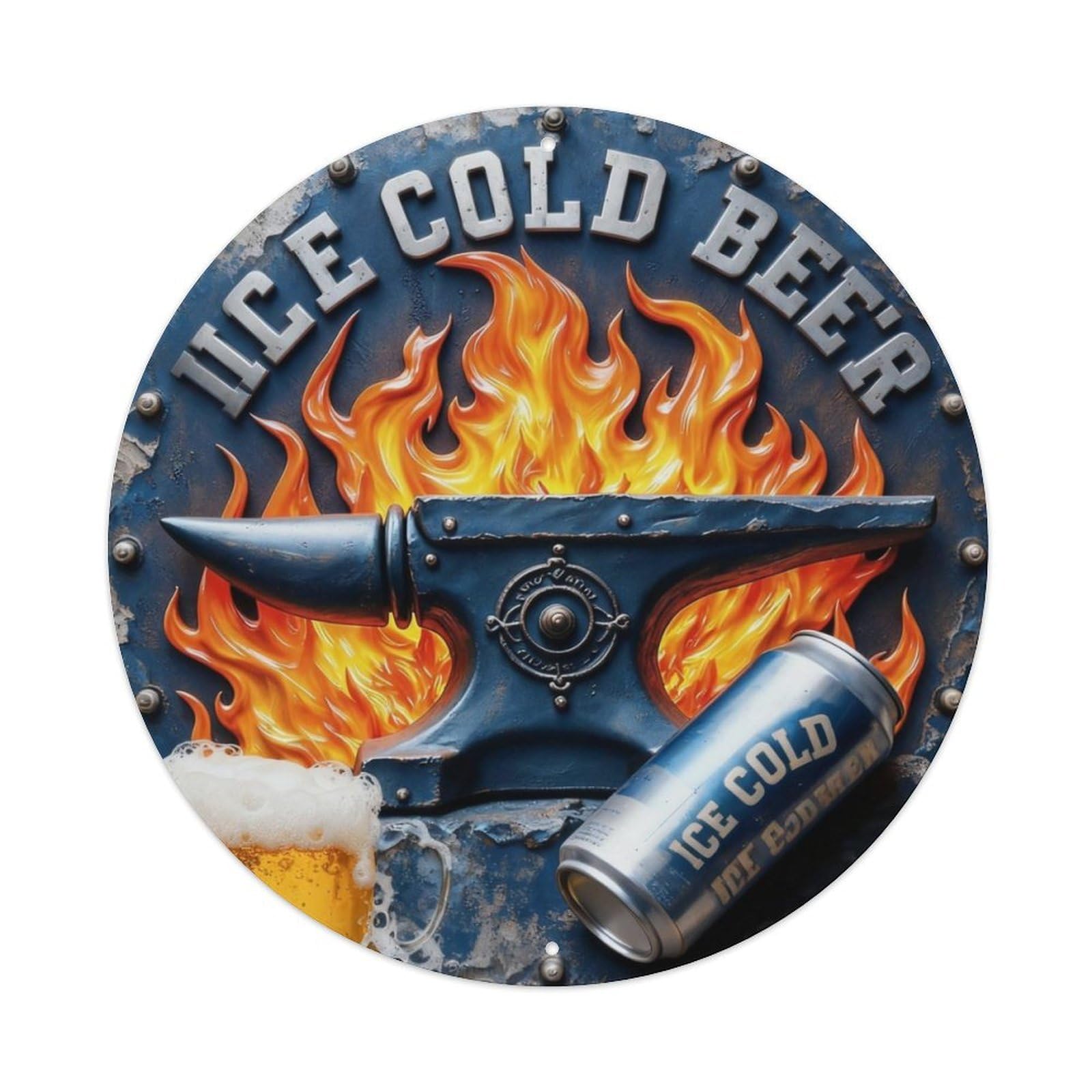 Ice Cold Beer Metal Tin Sign Plaque