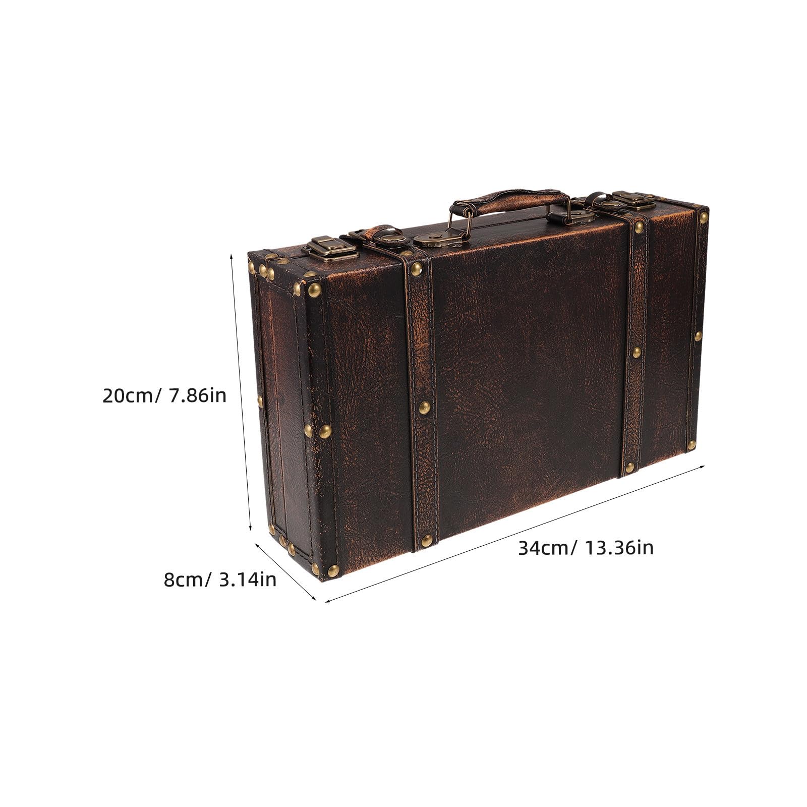 PRETYZOOM Vintage Handkoffer Dekobox und Pu Braun für Wohnzimmer