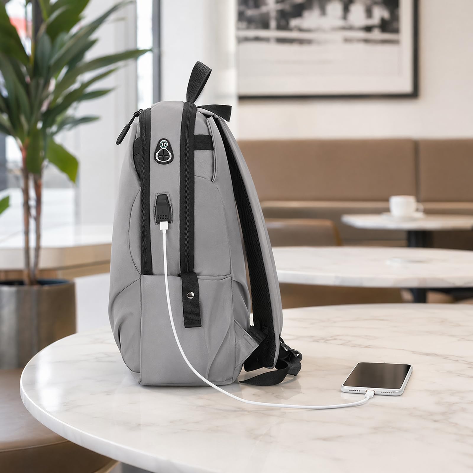16-calowa wodoodporna plecaka na laptop Oxford, lekka torebka dzienna do pracy, zakrzywione paski Multi Pocket Casual Workbag dla mężczyzn i kobiet,Black