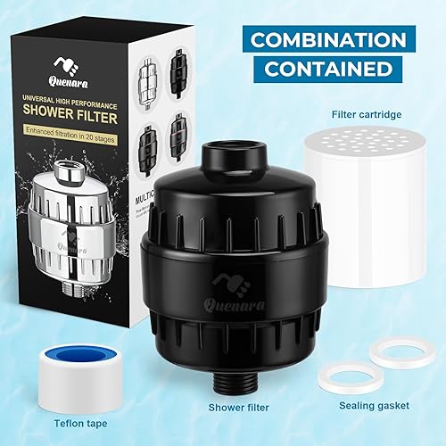 Miniatura 6 de Filtro de ducha, filtros de cabezal de ducha de 20 etapas, filtro de cabezal de ducha de alto rendimiento para agua dura, suavizante de agua que