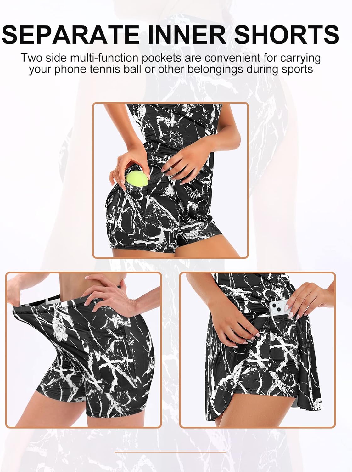 Misyula Tennis Dresses for Women,Athletic Dress with Shorts 2Pockets Zip Up Polo Sleeveless Golf Workout Dress(XS-XL) - Image 5