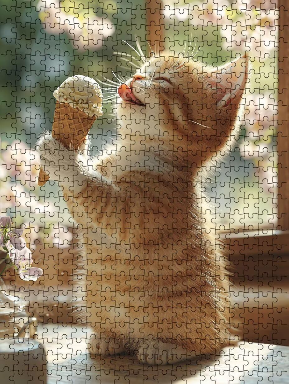 Eiscreme Katze Puzzle 4000 Teile, Klassische Puzzles, Geschicklichkeitsspiel Puzzle für Erwachsene, Puzzlespiele für Die Ganze Familie, Mit Schöner Verpackung, Dekoration Puzzles DX0YL3-88