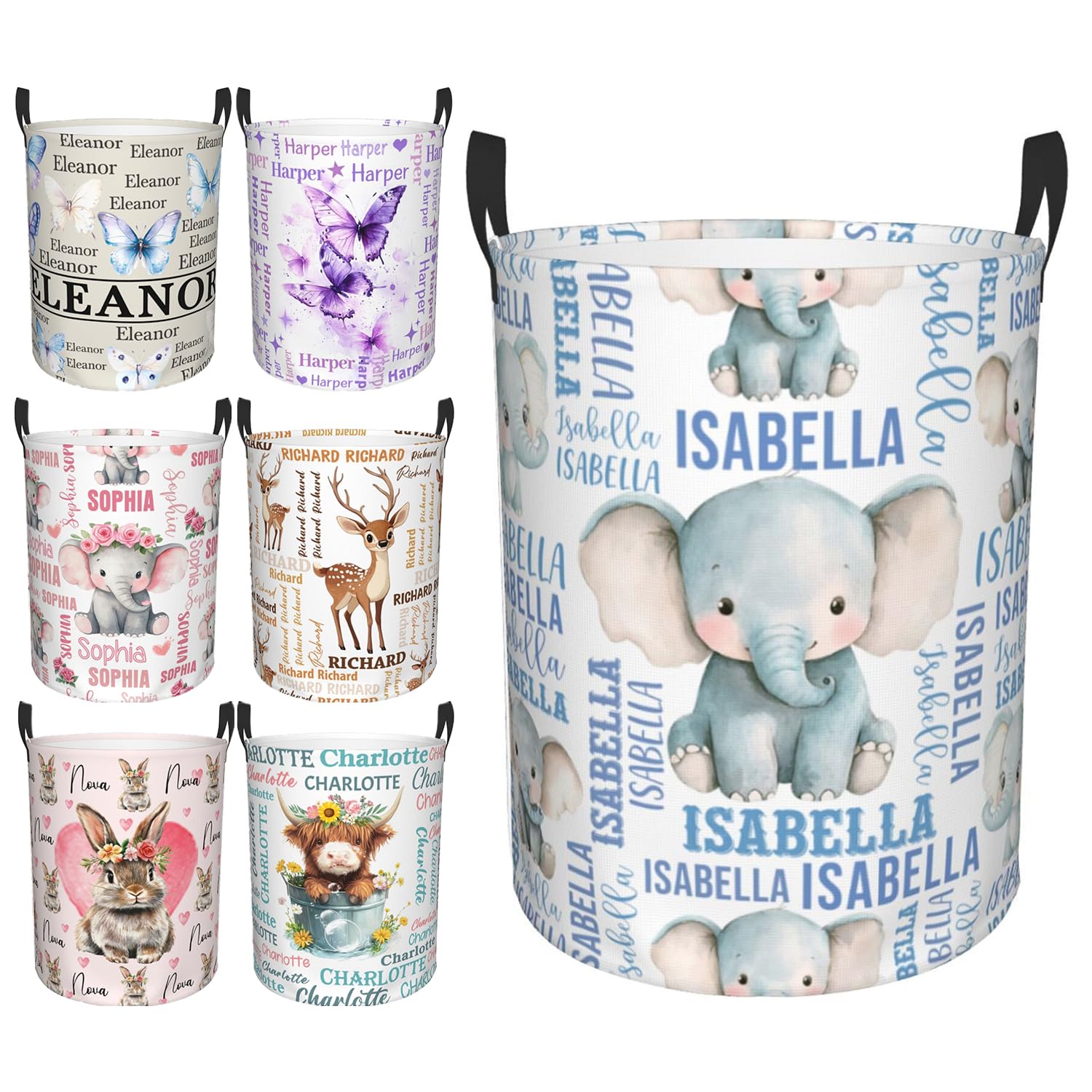 Custom Name Laundry Hamper, Personalized Laundry Baskets with Name for Boys Girls Women Men, Customized Collapsible Dirty Clothes Hamper Easy Storage Gifts for Bedroom Bathroom Living Room