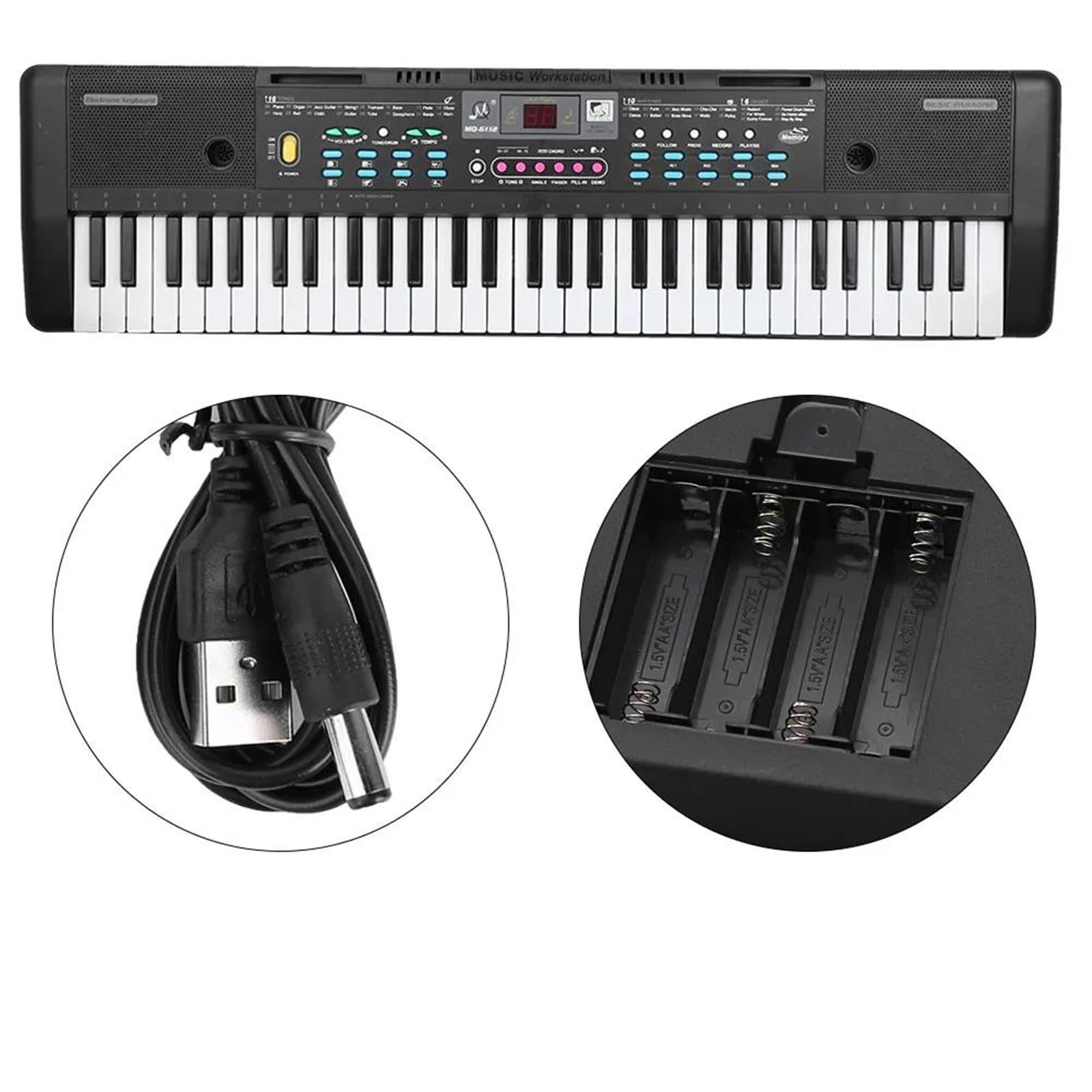 Elektroniczny Instrument Fortepianowy 61 Klawiszowa Przenośna Cyfrowa Klawiatura Muzyczna Z Mikrofonem Odpowiednia Do Występów Profesjonalnych