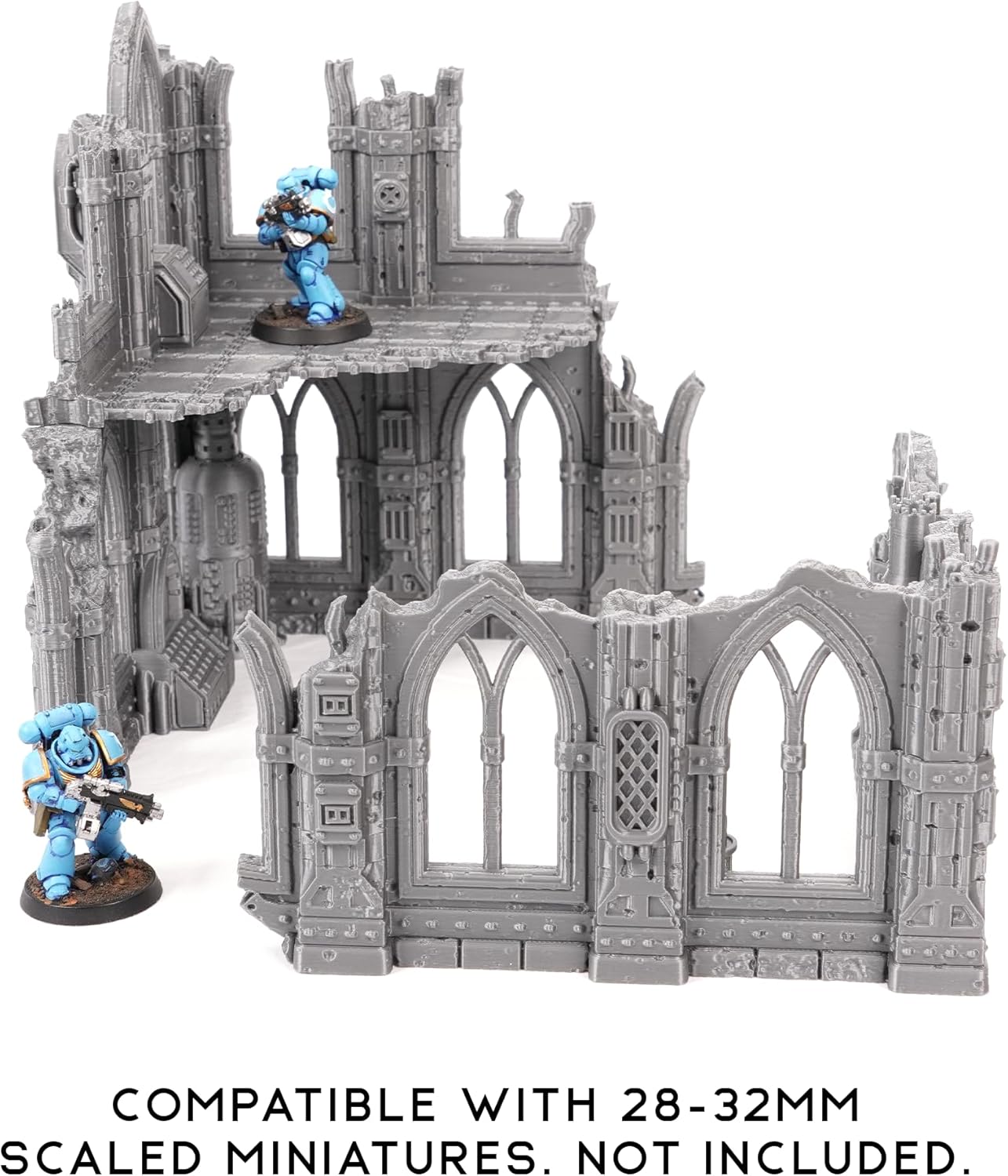 Tabletop Terrain Sci-Fi Ruin Set 1 - Modular Sci-Fi Terrain for Tabletop Wargaming Competitive Ruins 28mm 32mm