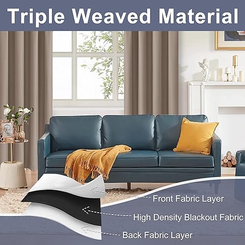 Miniatura 4 de JIUZHEN Cortinas opacas para dormitorio, aislamiento térmico, reducción de ruido, oscurecimiento de la habitación, cortinas de privacidad con