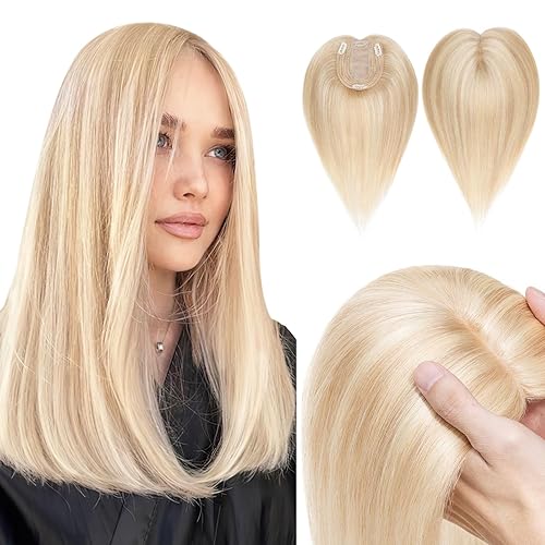 Hairro Extensiones de cabello humano 14 pulgadas Remy con clip para mujer 130 de densidad base de seda pelucas de cabello humano virgen para