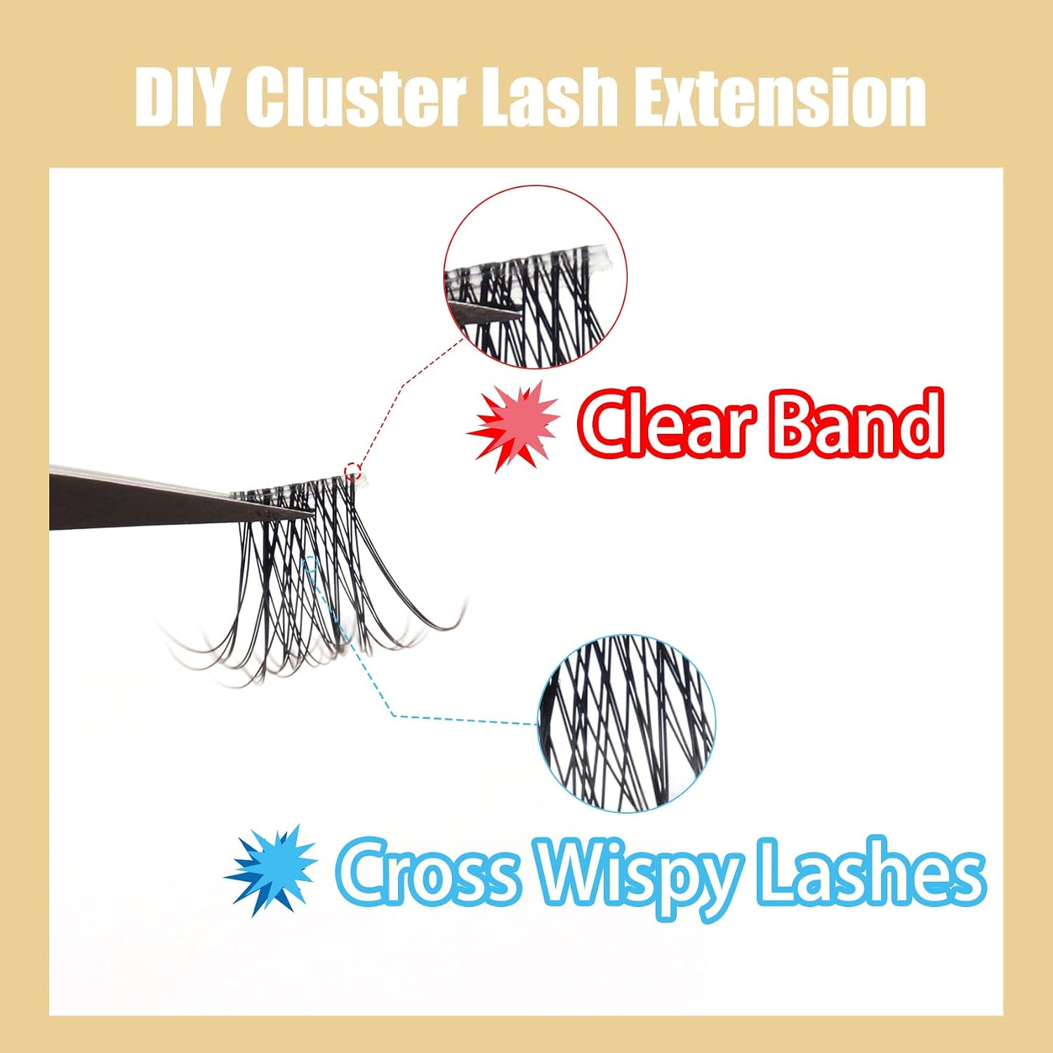 Veleasha DIY Lash Extension 36 Clusters Lashes D Curl Cluster Individual Lashes Natural Look Fluffy Wispy False Eyelashes / 8-12MM