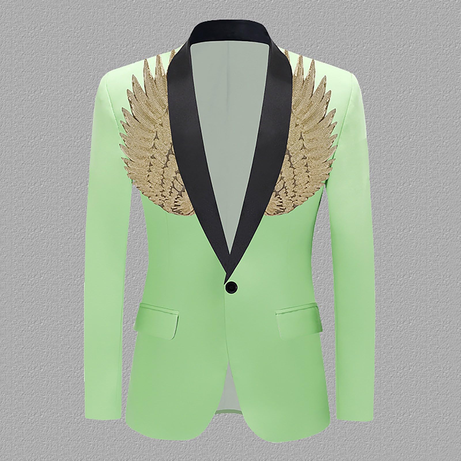 Generisch Giacca da uomo con paillette, con brillantini, per feste, balli di fine anno, blazer da uomo, casual, sportivo, per matrimonio, business, abito da uomo