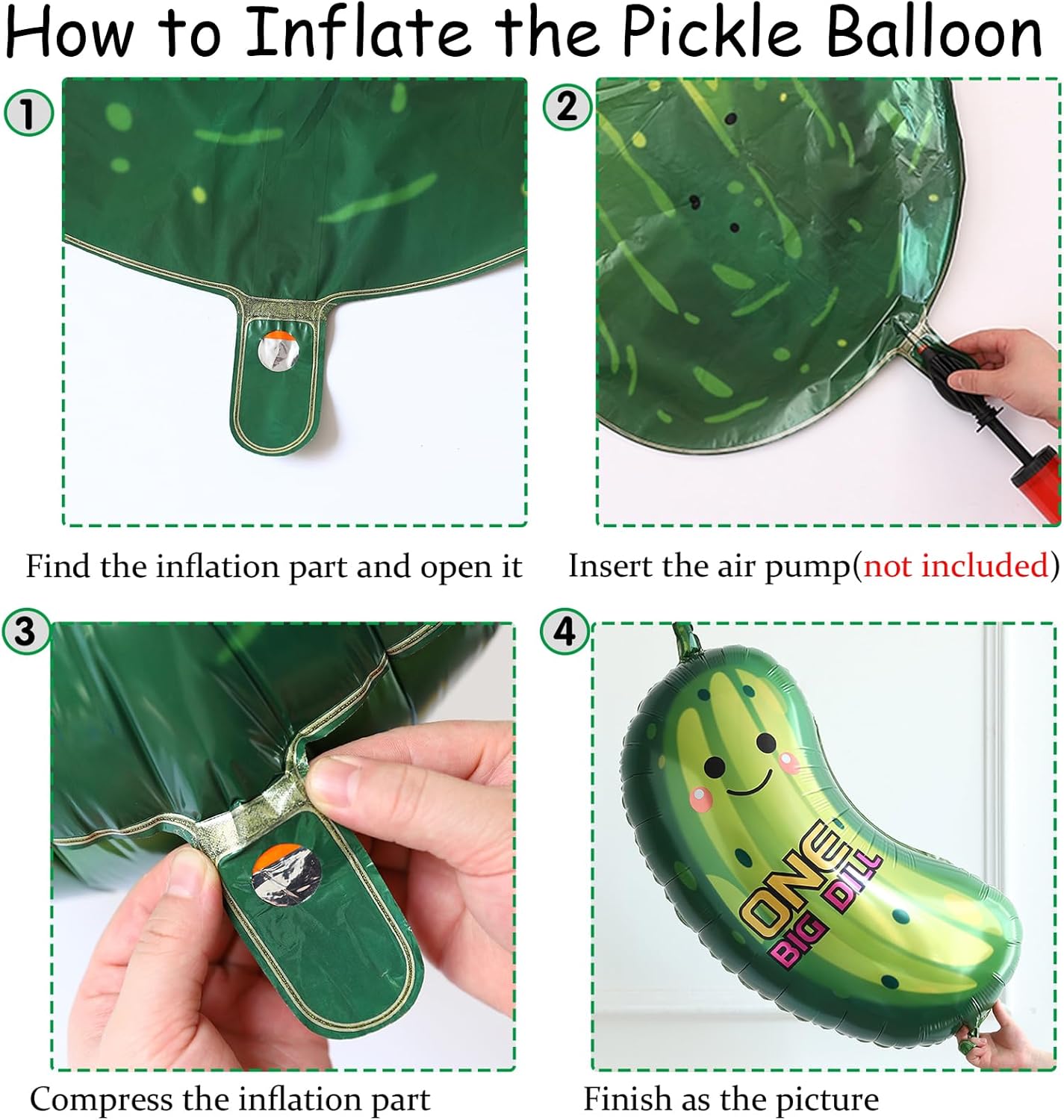 One Big Dill Balloon Arch Kit Pastel Sage Green Pink Balloons with Funny Food Pickle Cucumber Foil Balloons for Pickle Dill Theme Birthday Party Decoration (Pink Sage Green)