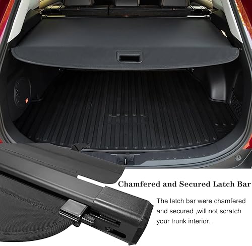 Miniatura 14 de Vesul Cubierta retráctil para maletero trasero compatible con Toyota RAV4 2013-2018, cubierta de seguridad para tonneau, pantalla de privacidad