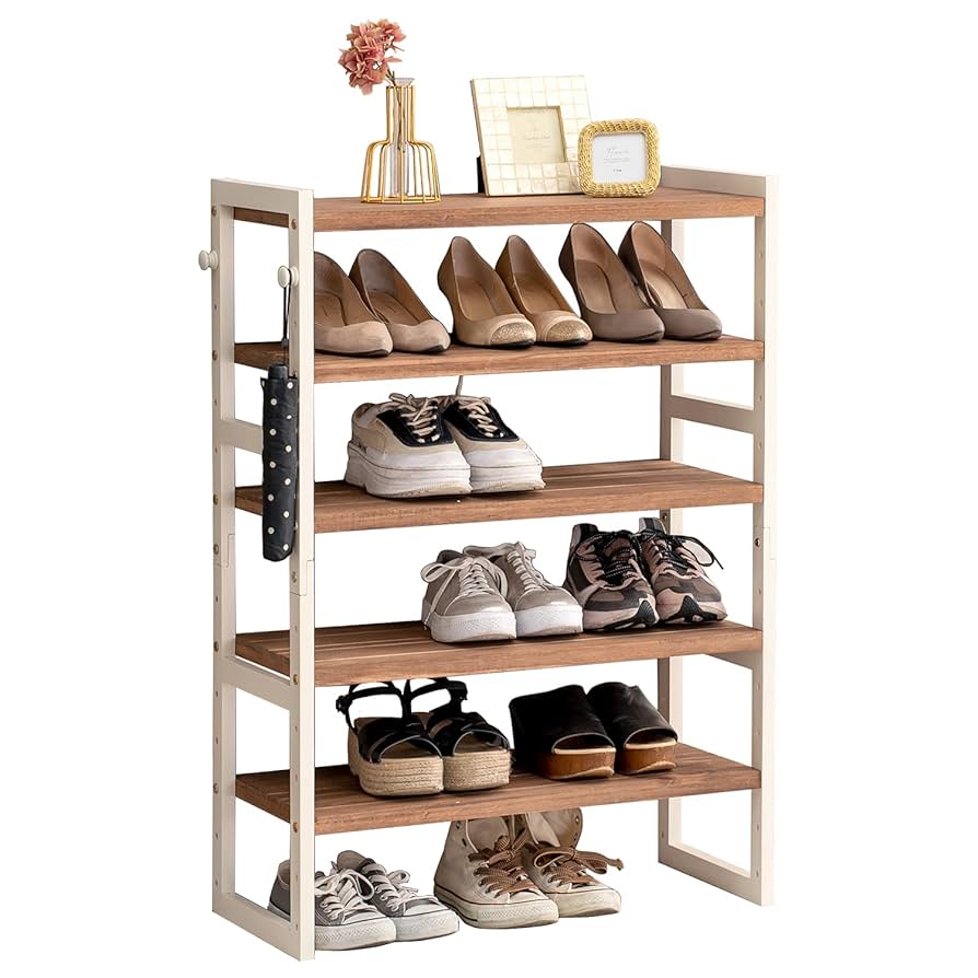 Amazon｜萩原 シューズラック 靴 棚 ラック 靴箱 【天然木パイン