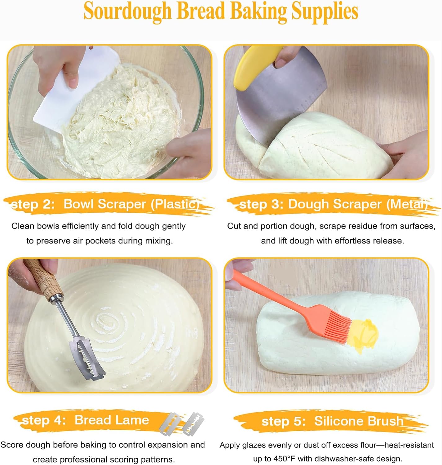 Banneton Bread Proofing Basket Set with Liners,9 Inch Round & 10 Inch Oval Sourdough Baking Kit for Professional & Home Use