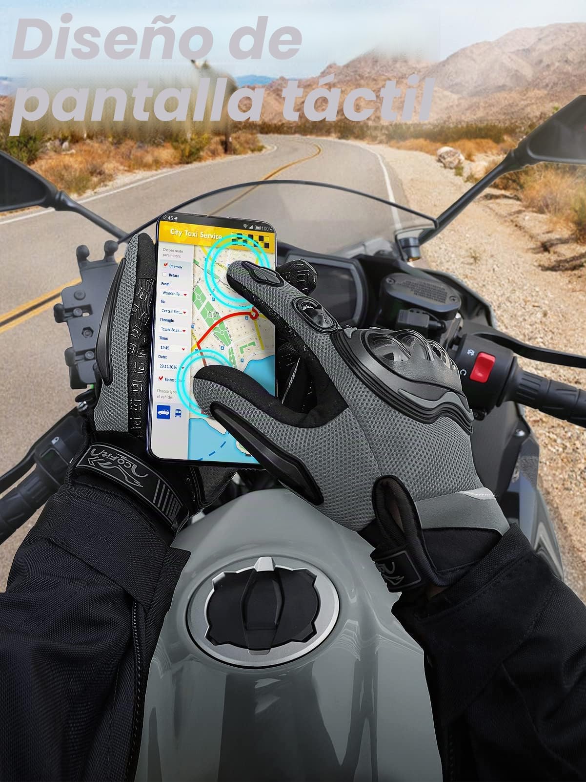 COFIT Guantes de Moto de Verano para Hombres y Mujeres, Malla Transpirable Guantes de Moto con Pantalla Táctil para Equitación BMX ATV MTB, Motocicleta, Carreras de Carretera, Bicicleta