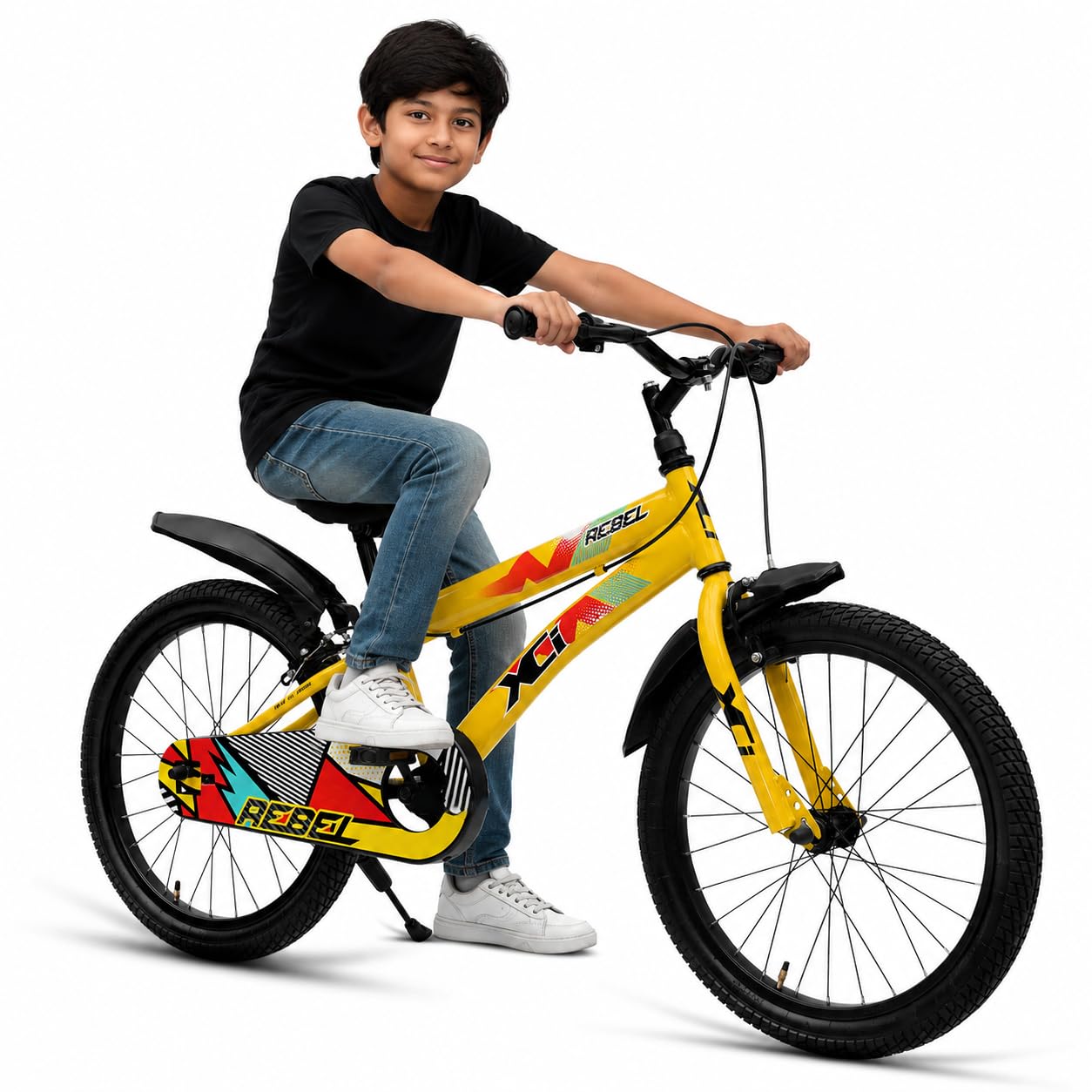XCi Rebel 20T Yellow Kids Cycle, Single Speed Steel Frame Cycle, Ideal for 6-8 Years Unisex-picture-31