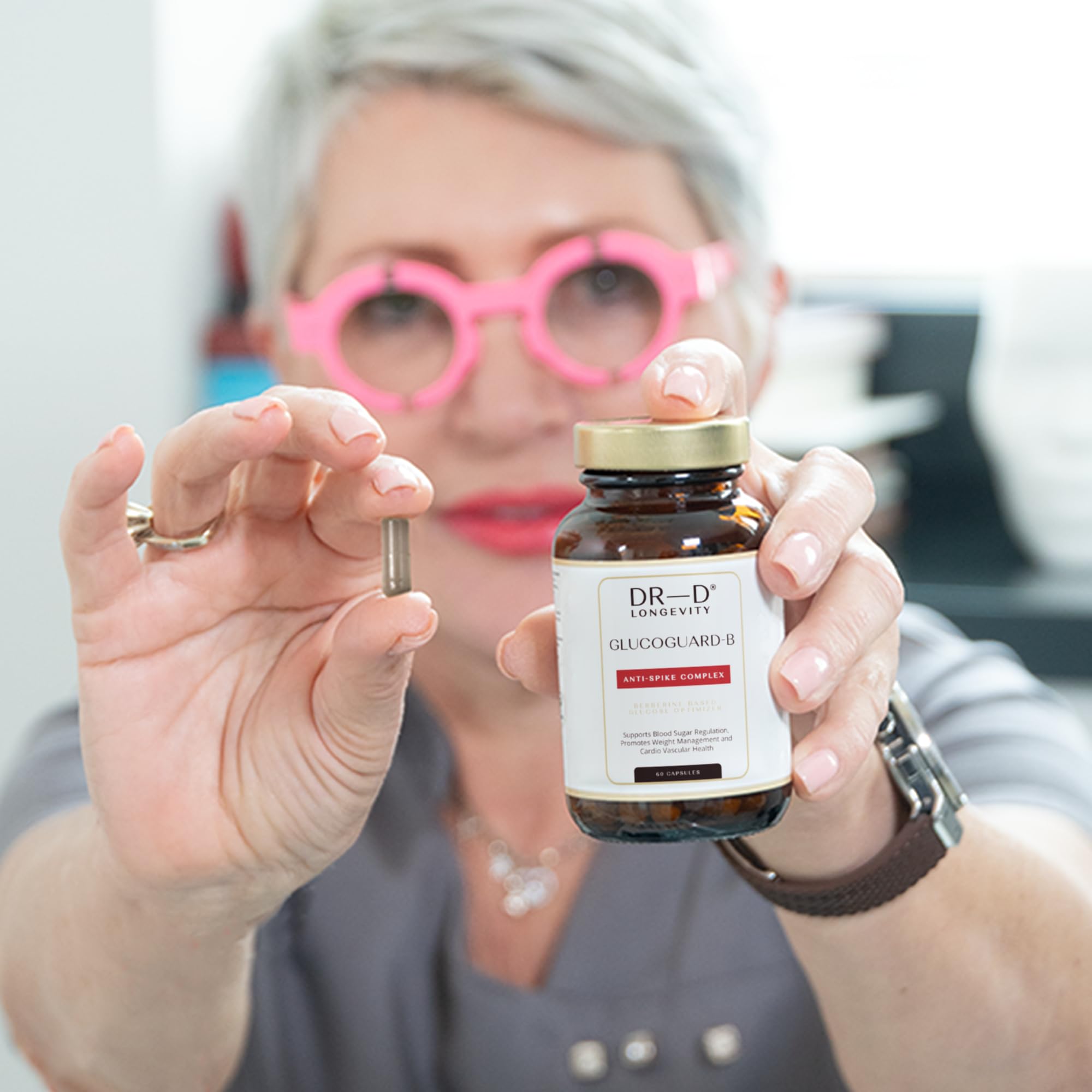 GLUCOGUARD-B von DR-D Longevity - Glukose-Optimierer auf Berberin-HCL-Basis, Hochdosiert, 60 Vegane Kapseln - 30 Tagesdosen