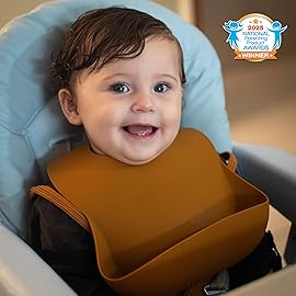 Moonkie Silicone Baby Bibs Set Of 2 | BPA Free Waterproof | Soft Flexible Adjustable Silicone Bibs for Babies & Toddlers(Blush/Muted)