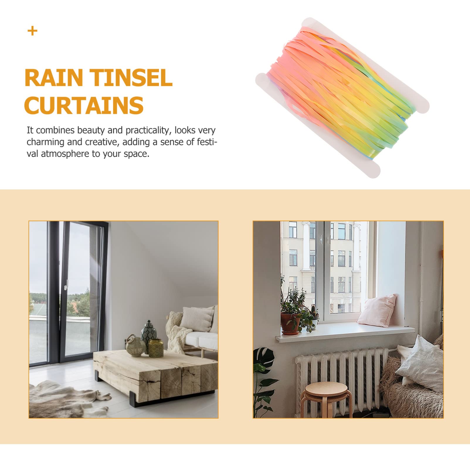 DECHOUS 2 Pack Blue Rain Tinsel Curtains Party Backdrop Decor Wedding Wall Drapes Plastic Tassel Curtain for Birthday Celebration