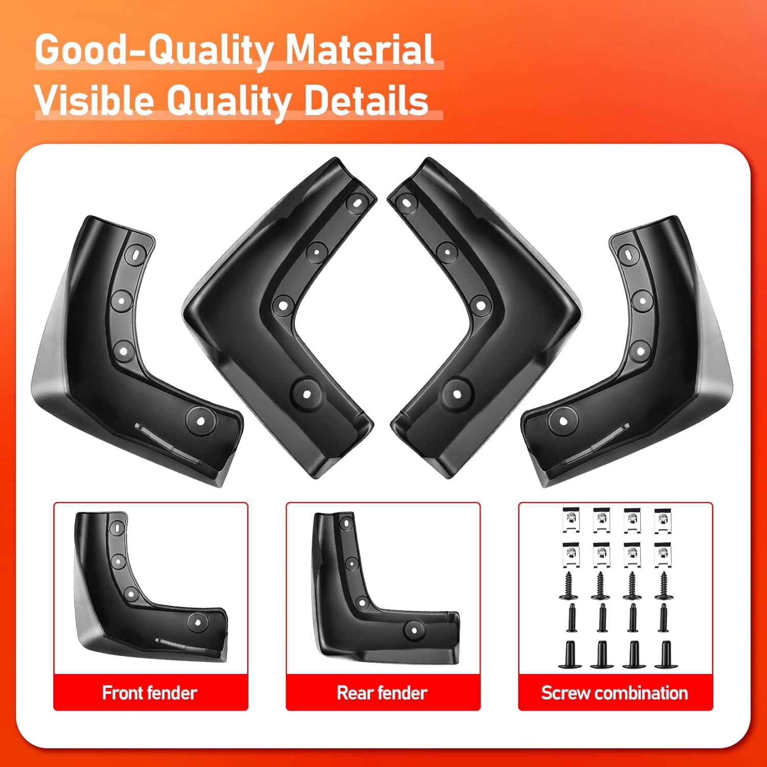 Mud Flaps Splash Guards for Honda Pilot 2023 2024 2025 2026,4PCS Front Rear Fender Fit 4th Gen Pilot Sport EX-L TrailSport Touring Elite Accessories,All Weather Tire Protector Mudguard