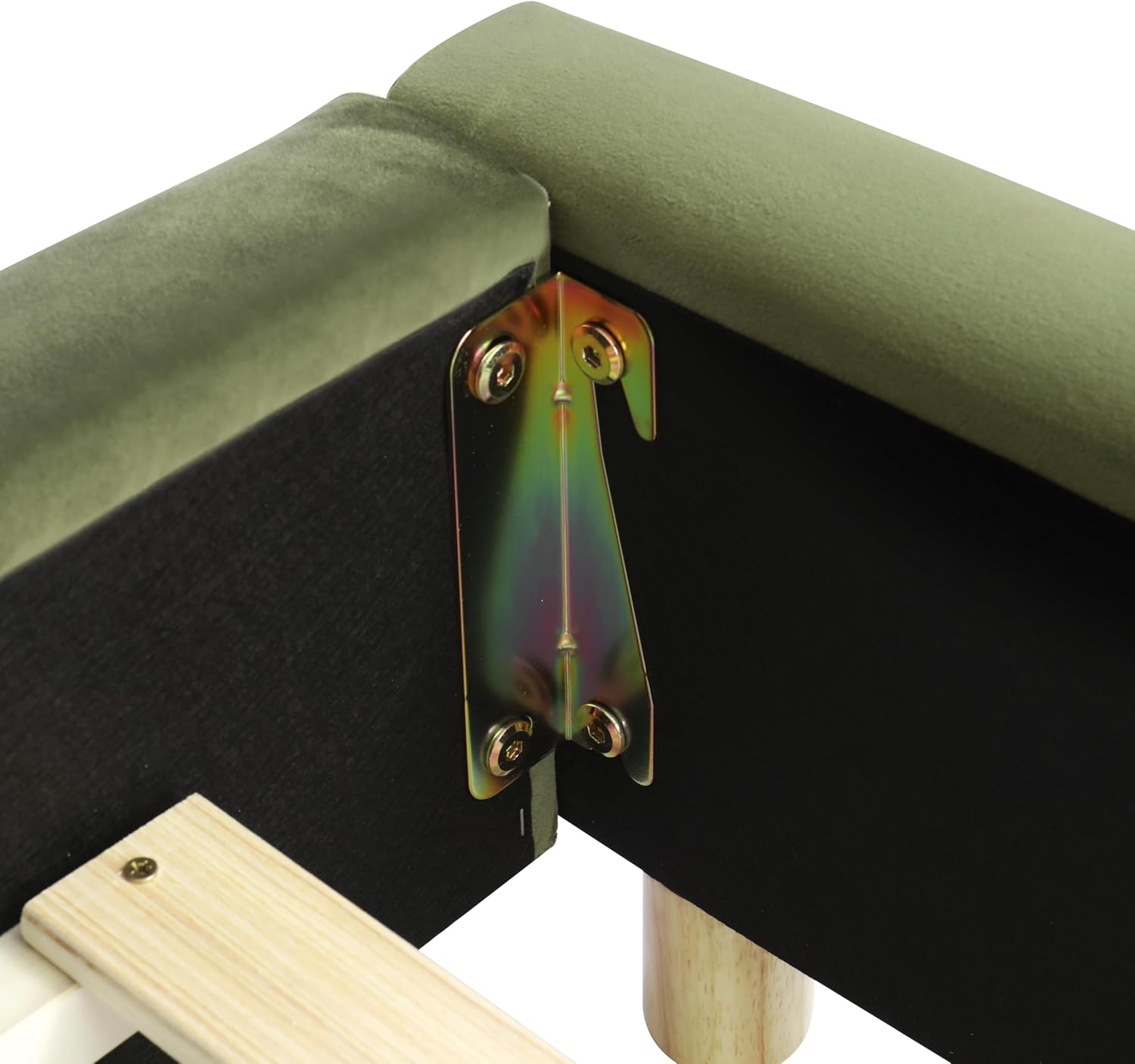 Queen Size Bed Frame, Upholstered Cloud Boucle Platform Beds Frames with Headboard, Anti-Collision Soft Rounded Corners Footboard, No Box Spring Required, Easy Assembly (35"Olive Green, Queen)