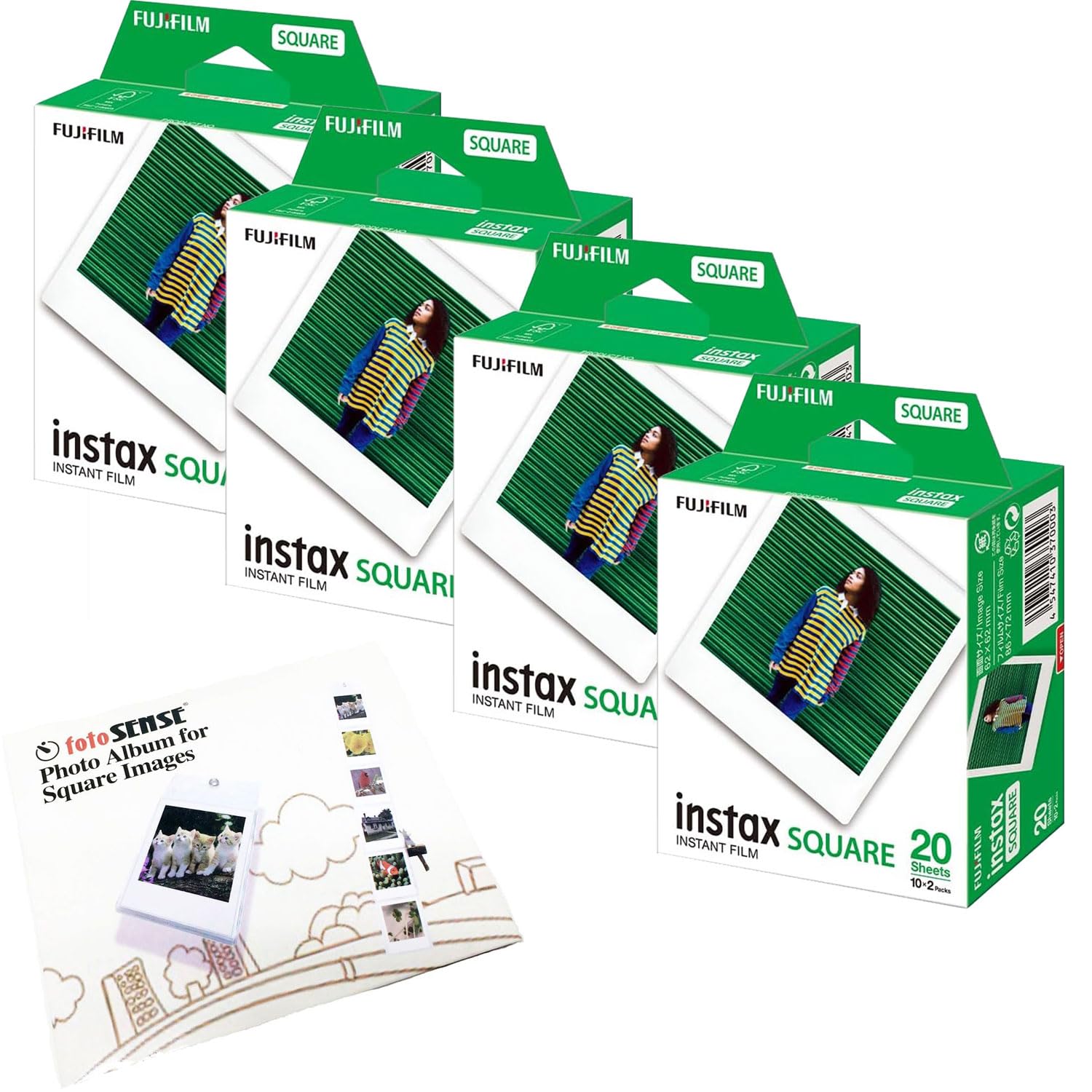 Fujifilm Instax SQUARE Film Bundle Pack (80 Shots) + FREE