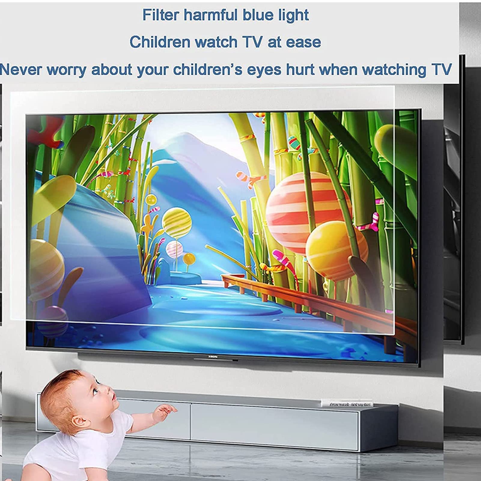 Protector de pantalla de TV antiluz azul, reduce la fatiga ocular, multifuncional, fácil de aplicar y quitar, amplia gama de usos (Hd Version 70inch/1538x869mm)