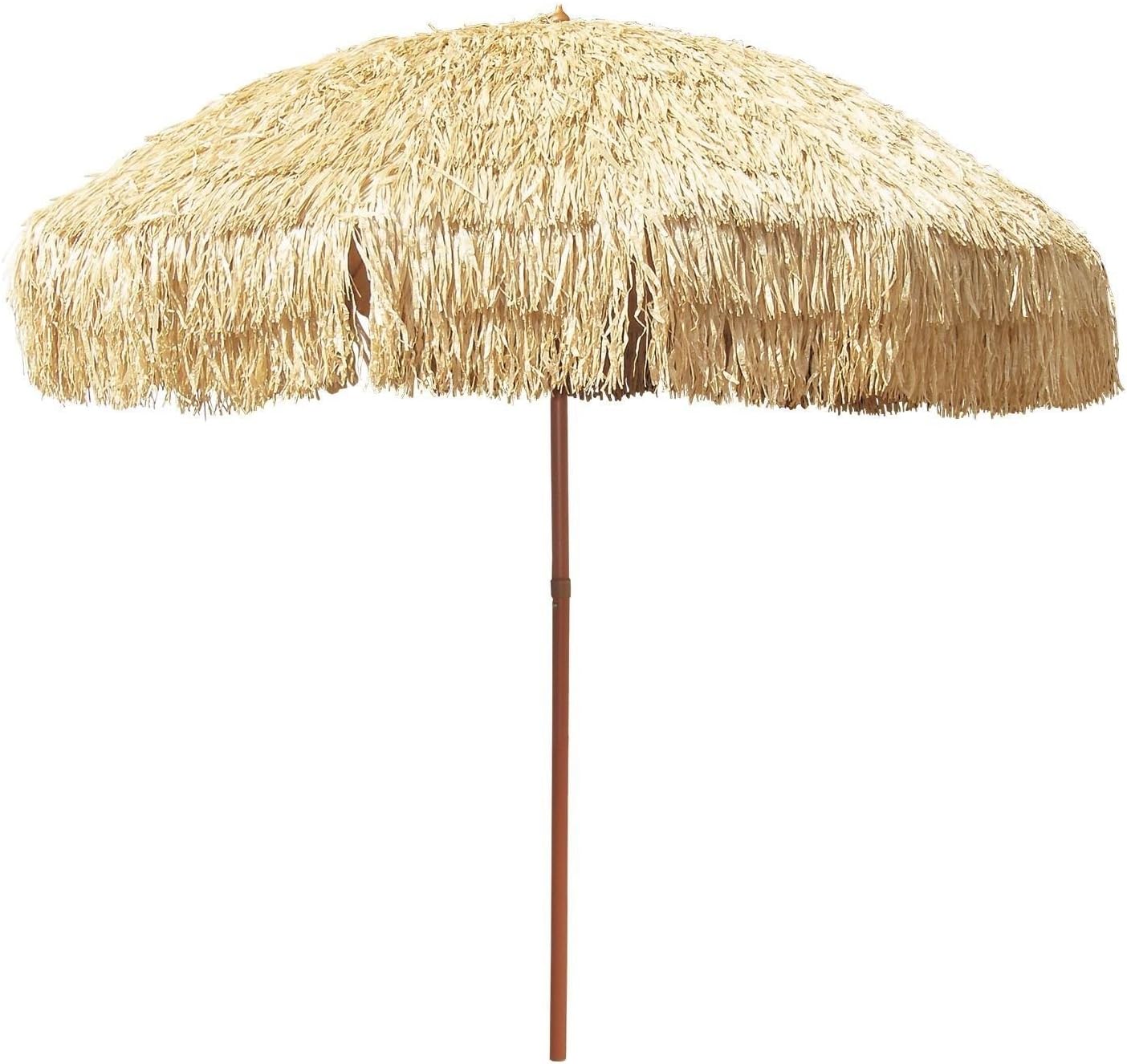 Large 8 Hula Patio Beach Umbrella & Bag Hawaiian Tiki Canopy Outdoor Decor