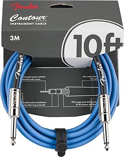 Fender フェンダー ギター＆ベース用ケーブル Contour™ Instrument Cable, Lake Placid Blue, 10' 3.05m