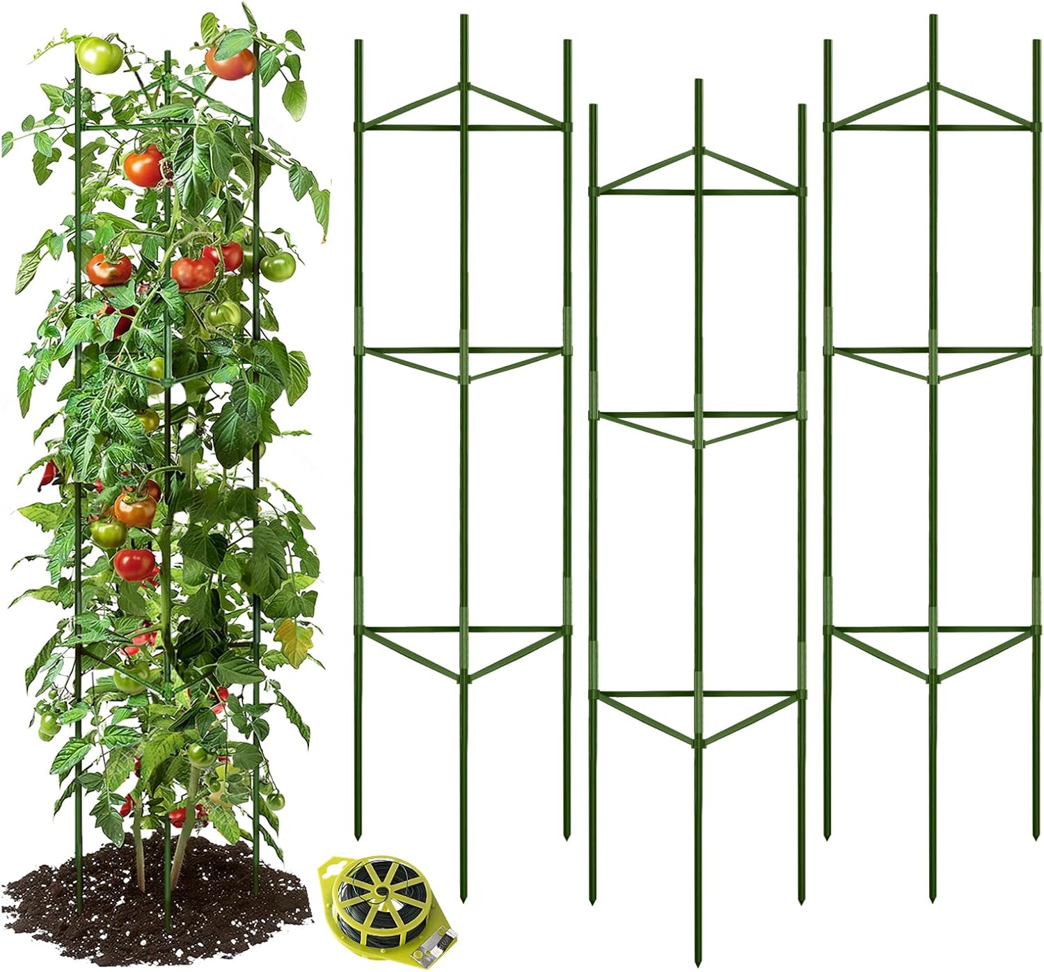 Top 5 Best Tomato Cages and Vegetable Garden Supports in 2026 - PlantNative.org GROWNEER Tomato Cages 3-Pack