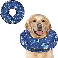 Vista 24 de Supet - Collar isabelino inflable para recuperación, posoperatorio para perros pequeños, medianos y cachorros