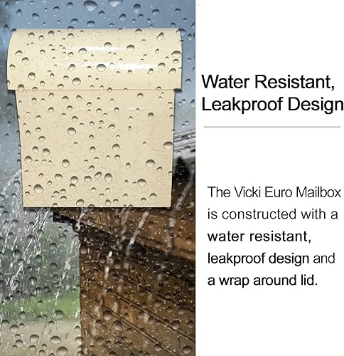 Miniatura 3 de NACH Vicki Buzón de correo blanco crema, buzones de pared para exteriores, buzón de metal resistente a la intemperie, máxima protección contra la