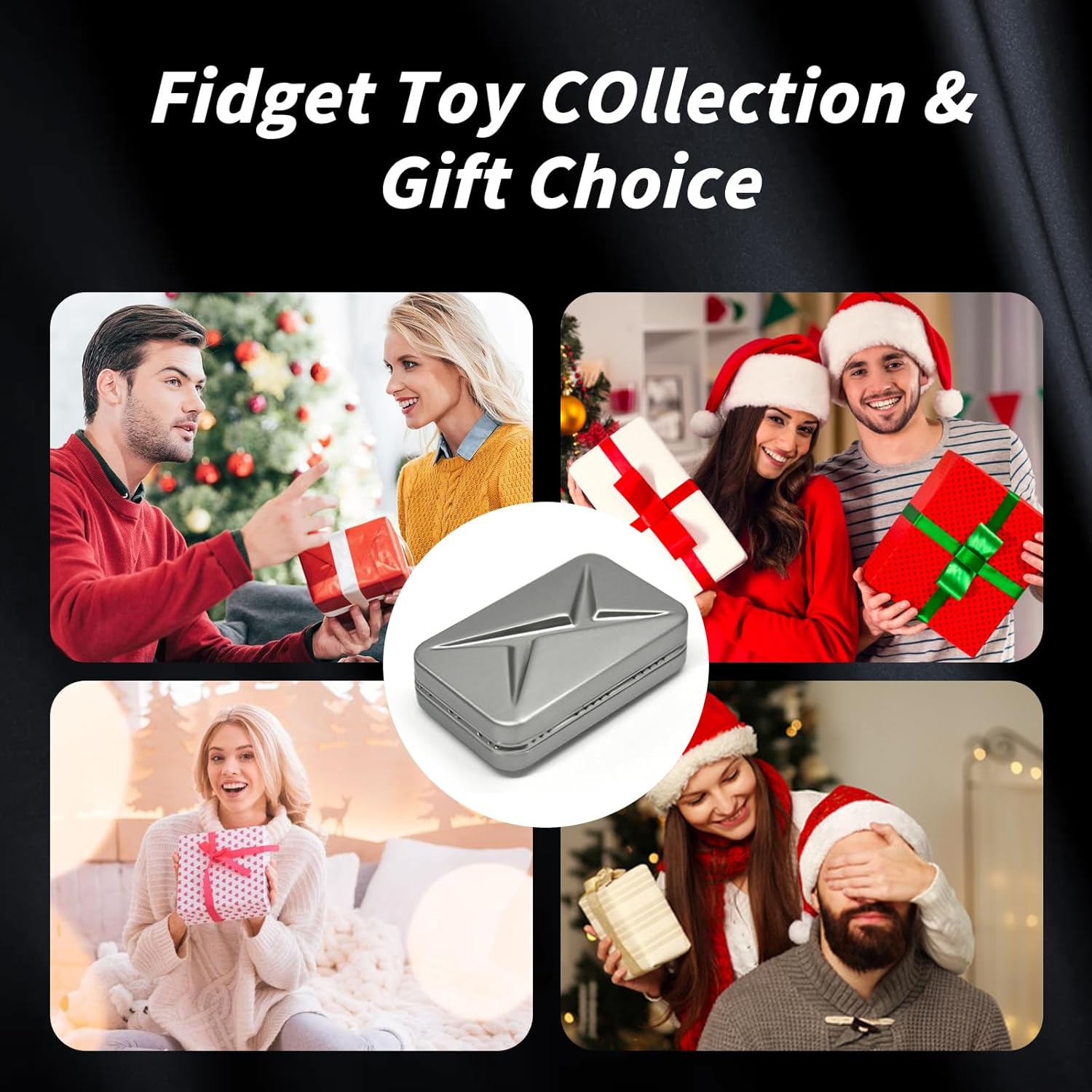 Fidget Toys Adults, Trackless Fidget Slider, Metal Magnetic Haptic Fidget Slider, Fidget Toys for Stress Relief, Cool Office Gadgets, Gift for Men (Silver)