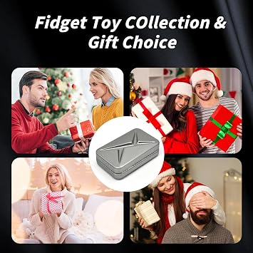 Fidget Toys Adults, Trackless Fidget Slider, Metal Magnetic Haptic Fidget Slider, Fidget Toys for Stress Relief, Cool Office Gadgets, Gift for Men (Silver)