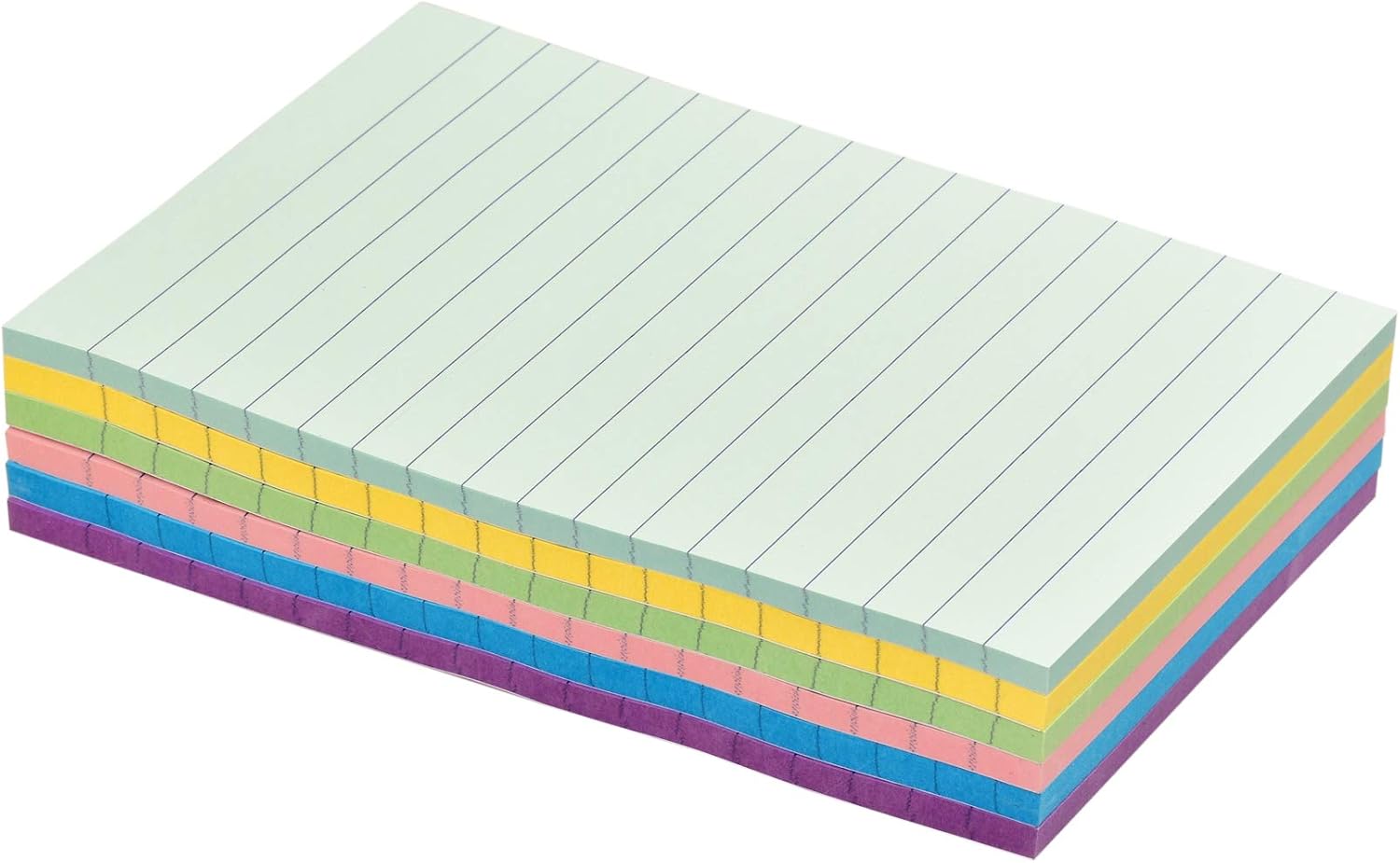 Lined Notes 4 in x 6 in 6 Pads Sticky Notes Pastel Colors
