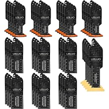 LEILUO 50Pcs Arc Edge Oscillating Tool Blades, Multitool Saw Blade Set Bag