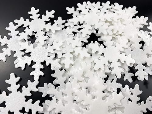 Miniatura 4 de Copos de nieve comestibles de Navidad, decoración de cupcakes blancos con caja de plástico, paquete para Navidad, fiesta temática congelada de