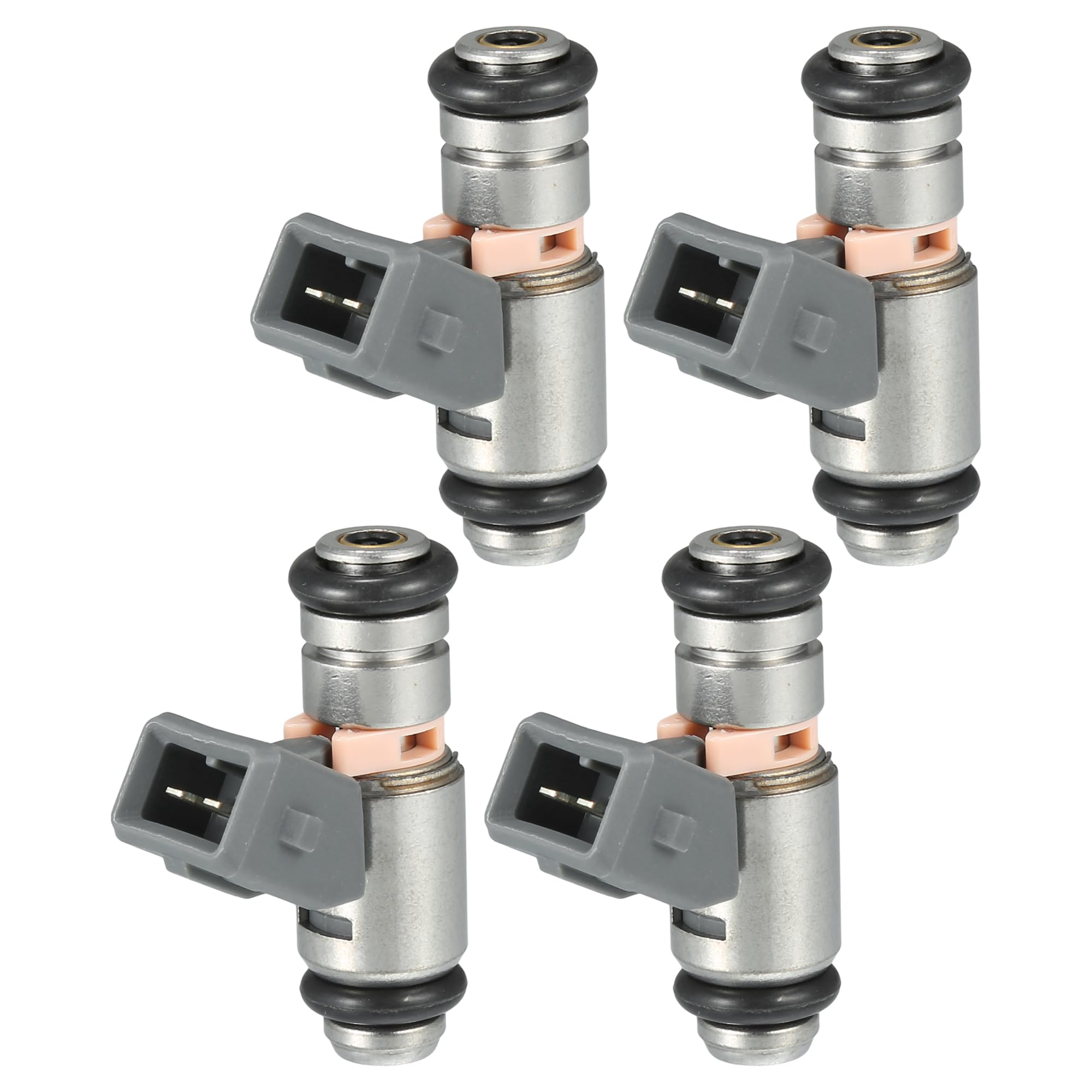 A ABSOPRO Injecteur De Carburant Pour RENAULT Twingo 01-07 4 Pcs | OE:8200025248, Gris, Métal/Plastique, 47x15mm, 12V, 2 Broches/2 Trous, Pour Renault Kangoo 02-07, Clio II 01-16