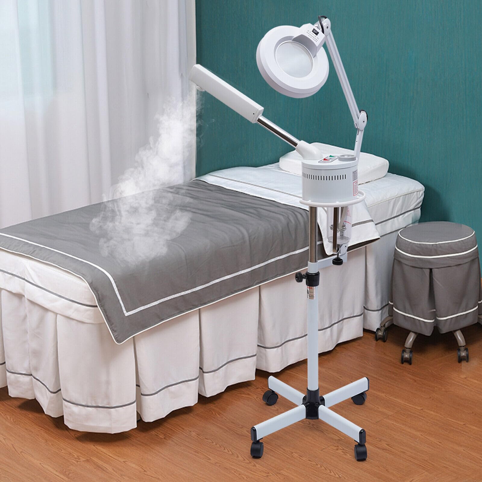 Ozon Bedampfer 2 in 1 Kombigerät Bedampfer ​Lupenleuchte Lampe 5-fache Vapozon Ozon Streamer