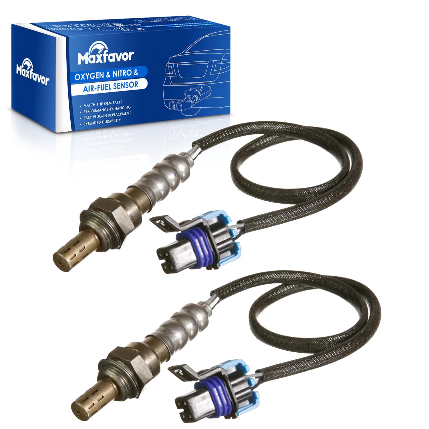 Maxfavor 2Pcs Upstream and Downstream Air Fuel Ratio O2 Sensor Oxygen Sensor Fit for 2000 2001 2002 Chevy Camaro Pontiac Firebird V8 5.7L 02 Sensor