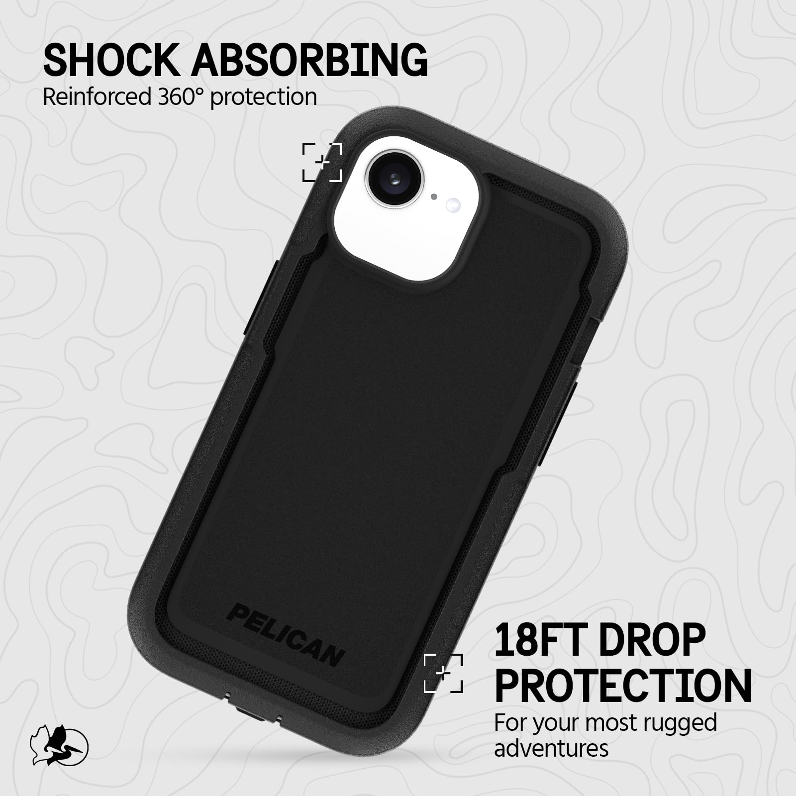 Pelican Voyager Etui na telefon iPhone 16E (2025) / 15/14 / 13 [kompatybilne z MagSafe] z ochroną przed upadkiem klasy wojskowej 5,5 m - wytrzymałe etui z klipsem na pasek, futerał do iPhone'a 16E
