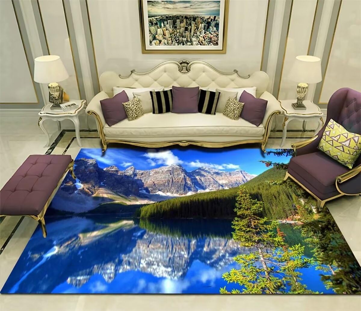 Tapis chambre bébé complète paysage moderne pour coin jeu doux