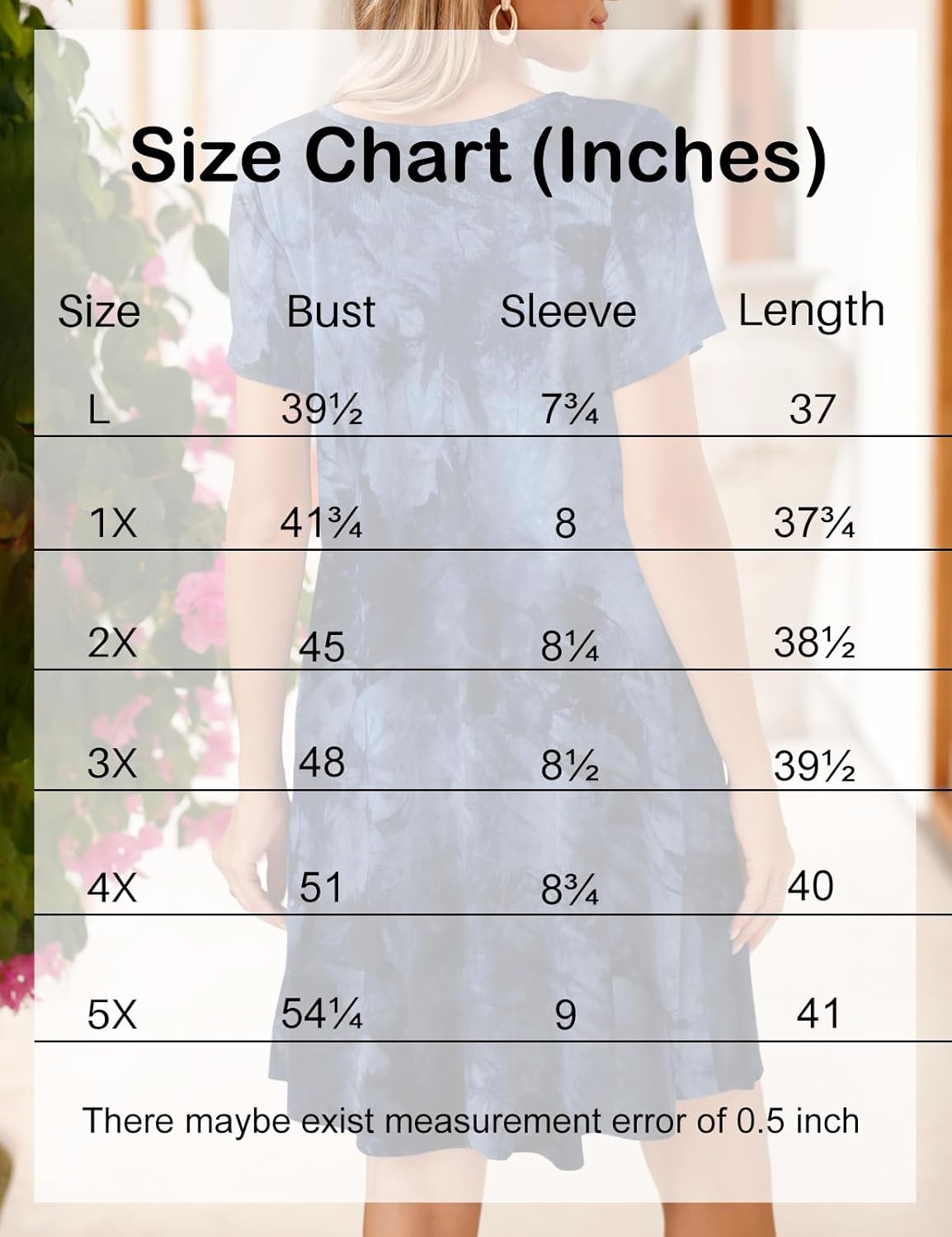 JollieLovin Women T Shirt Plus Size Summer Swing Dresses Short Sleeve V Neck Loose Casual Dress(L-5X) - Image 7